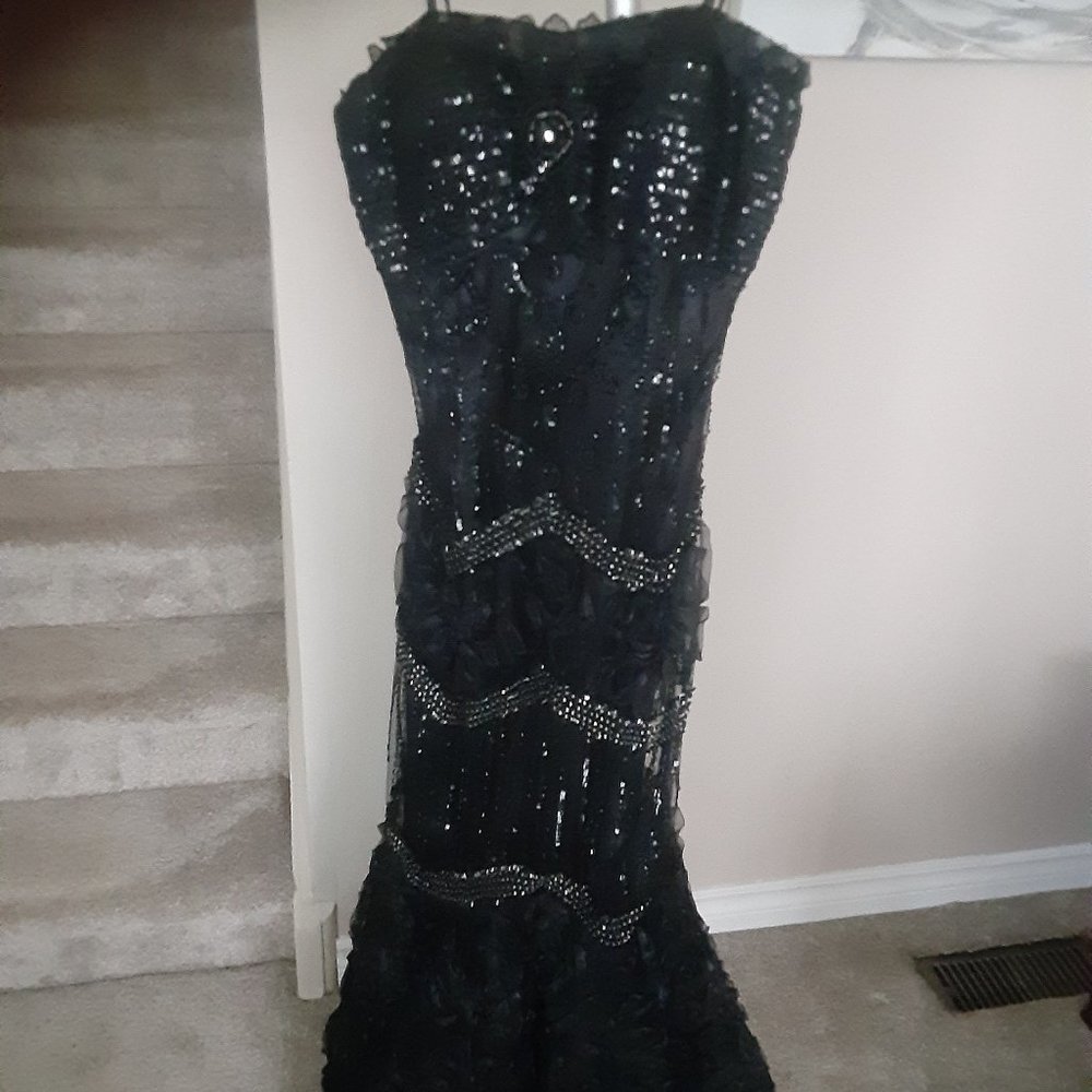 Long black vintage style dress